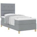Box spring seng med hovedgærde Lysegrå 90 x 190 cm Stof