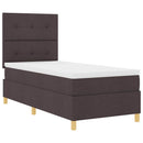 Box spring seng med madras Mørk Brun 90 x 190 cm Stof