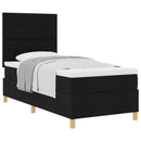 Box spring seng med hovedgærde Sort 100 x 200 cm Stof