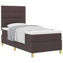 Box spring seng med hovedgærde Mørk Brun 100 x 200 cm Stof