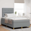 Box spring seng med hovedgærde Lysegrå 120 x 190 cm Stof