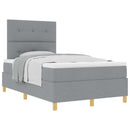 Box spring seng med hovedgærde Lysegrå 120 x 190 cm Stof
