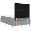 Box spring seng med hovedgærde Lysegrå 120 x 190 cm Stof