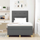 Box spring seng med hovedgærde Mørkegrå 120 x 190 cm Stof