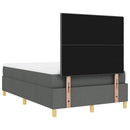 Box spring seng med hovedgærde Mørkegrå 120 x 190 cm Stof