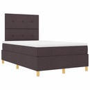 Box spring seng med hovedgærde Mørk Brun 120 x 200 cm Stof