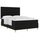 Box spring seng med hovedgærde Sort 140 x 190 cm Stof