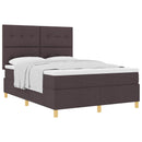 Box spring seng med hovedgærde Mørk Brun 140 x 190 cm Stof