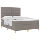 Box spring seng med hovedgærde Gråbrun 140 x 190 cm Stof