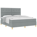 Box spring seng med hovedgærde Lysegrå 180 x 200 cm Stof