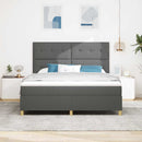 Box spring seng med hovedgærde Mørkegrå 180 x 200 cm Stof