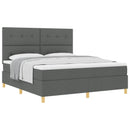 Box spring seng med hovedgærde Mørkegrå 180 x 200 cm Stof