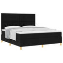 Box spring seng med hovedgærde Sort 180 x 200 cm Stof