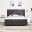 Box spring seng med hovedgærde Mørk Brun 180 x 200 cm Stof