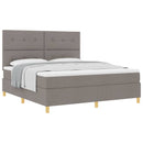 Box spring seng med hovedgærde Gråbrun 180 x 200 cm Stof