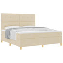 Box spring seng med hovedgærde Creme 180 x 200 cm Stof