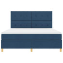 Box spring seng med hovedgærde Blå 180 x 200 cm Stof