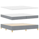 Box spring seng med hovedgærde Lysegrå 200 x 200 cm Stof