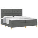 Box spring seng med hovedgærde Mørkegrå 200 x 200 cm Stof