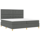 Box spring seng med hovedgærde Mørkegrå 200 x 200 cm Stof