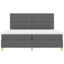 Box spring seng med hovedgærde Mørkegrå 200 x 200 cm Stof