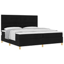 Box spring seng med madras Sort 200 x 200 cm Stof