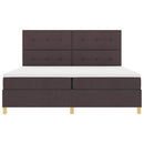 Box spring seng med hovedgærde Mørk Brun 200 x 200 cm Stof