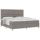 Box spring seng med hovedgærde Gråbrun 200 x 200 cm Stof