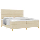 Box spring seng med hovedgærde Creme 200 x 200 cm Stof