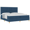 Box spring seng med hovedgærde Blå 200 x 200 cm Stof
