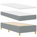 Box spring seng med hovedgærde Lysegrå 80 x 200 cm Stof