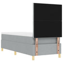 Box spring seng med hovedgærde Lysegrå 80 x 200 cm Stof