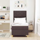 Box spring seng med hovedgærde Mørk Brun 80 x 200 cm Stof