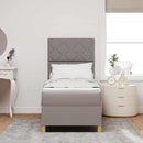 Box spring seng med hovedgærde Gråbrun 80 x 200 cm Stof
