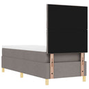 Box spring seng med hovedgærde Gråbrun 80 x 200 cm Stof