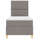 Box spring seng med hovedgærde Gråbrun 80 x 200 cm Stof