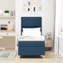 Box spring seng med hovedgærde Blå 80 x 200 cm Stof
