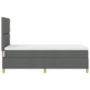 Box spring seng med hovedgærde Mørkegrå 90 x 190 cm Stof