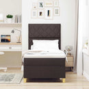 Box spring seng med hovedgærde Mørk Brun 90 x 190 cm Stof