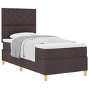 Box spring seng med hovedgærde Mørk Brun 90 x 190 cm Stof