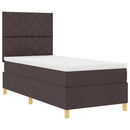 Box spring seng med hovedgærde Mørk Brun 90 x 190 cm Stof