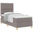 Box spring seng med hovedgærde Gråbrun 90 x 190 cm Stof