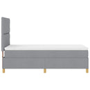 Box spring seng med hovedgærde Lysegrå 90 x 200 cm Stof
