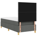 Box spring seng med hovedgærde Mørkegrå 90 x 200 cm Stof