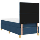 Box spring seng med madras med hovedgærde Blå 90 x 200 cm Stof