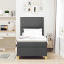 Box spring seng med hovedgærde Mørkegrå 100 x 200 cm Stof