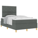 Box spring seng med hovedgærde Mørkegrå 120 x 200 cm Stof