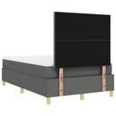 Box spring seng med hovedgærde Mørkegrå 120 x 200 cm Stof