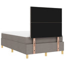 Box spring seng med hovedgærde Gråbrun 120 x 200 cm Stof