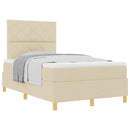 Box spring seng med hovedgærde Creme 120 x 200 cm Stof